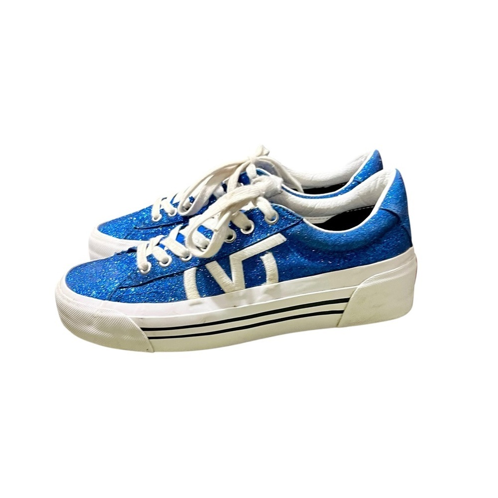 Vans Sid Ni Glitter Sneakers Size 9.5 Blue